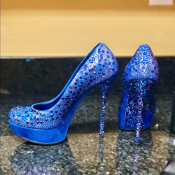Gianmarco Lorenzi blue crystal heels 38 - Picture 8 of 16